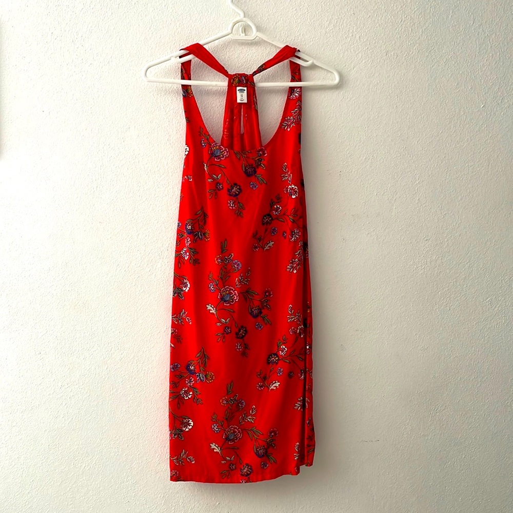 Summer dress haltered red print size XS